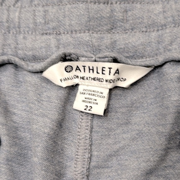 Athleta Farallon Heathered Blue Wide Leg Crop High Rise Pants Plus Size 22 - Picture 5 of 9